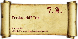 Trnka Márk névjegykártya